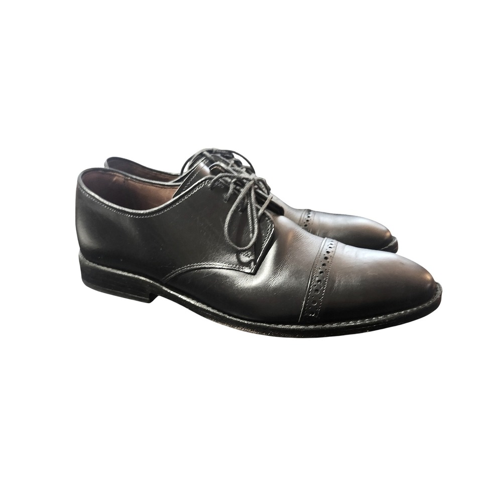 Allen Edmonds Fifth Avenue Mens 8 D Black Leather Cap Toe Oxford Shoes Dress